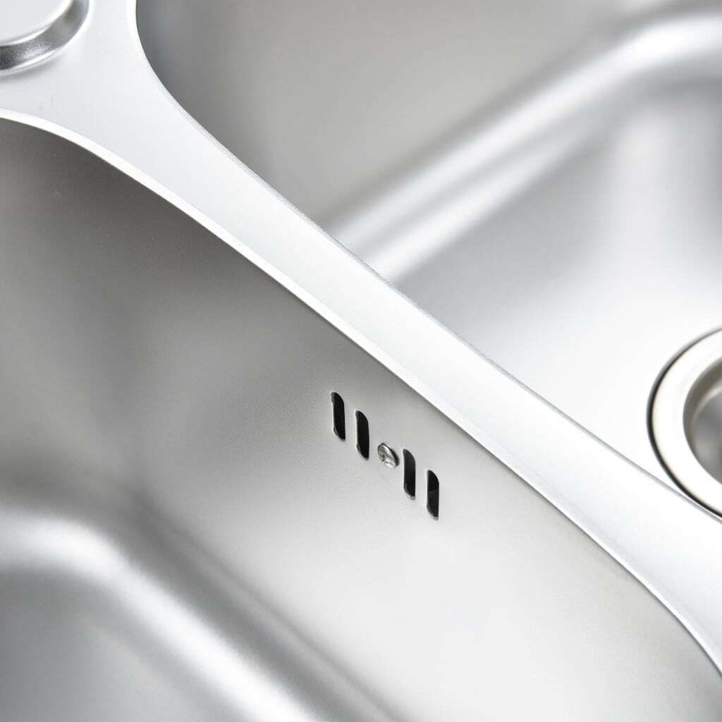 Küchenspüle Doppelbecken mit Sieb & Siphon Edelstahl , Produktbild 5
