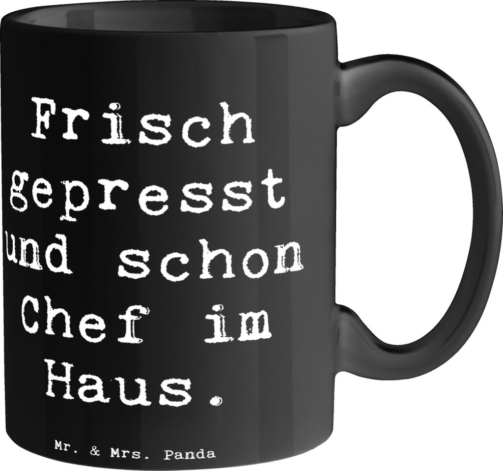 Mr. & Mrs. Panda Tasse Spruch Baby Chef - Schwarz - Geschenk, schöne, Kaffeetasse, Großeltern, mit, Familienleben, Jubiläen, Lächeln, Neugebore...