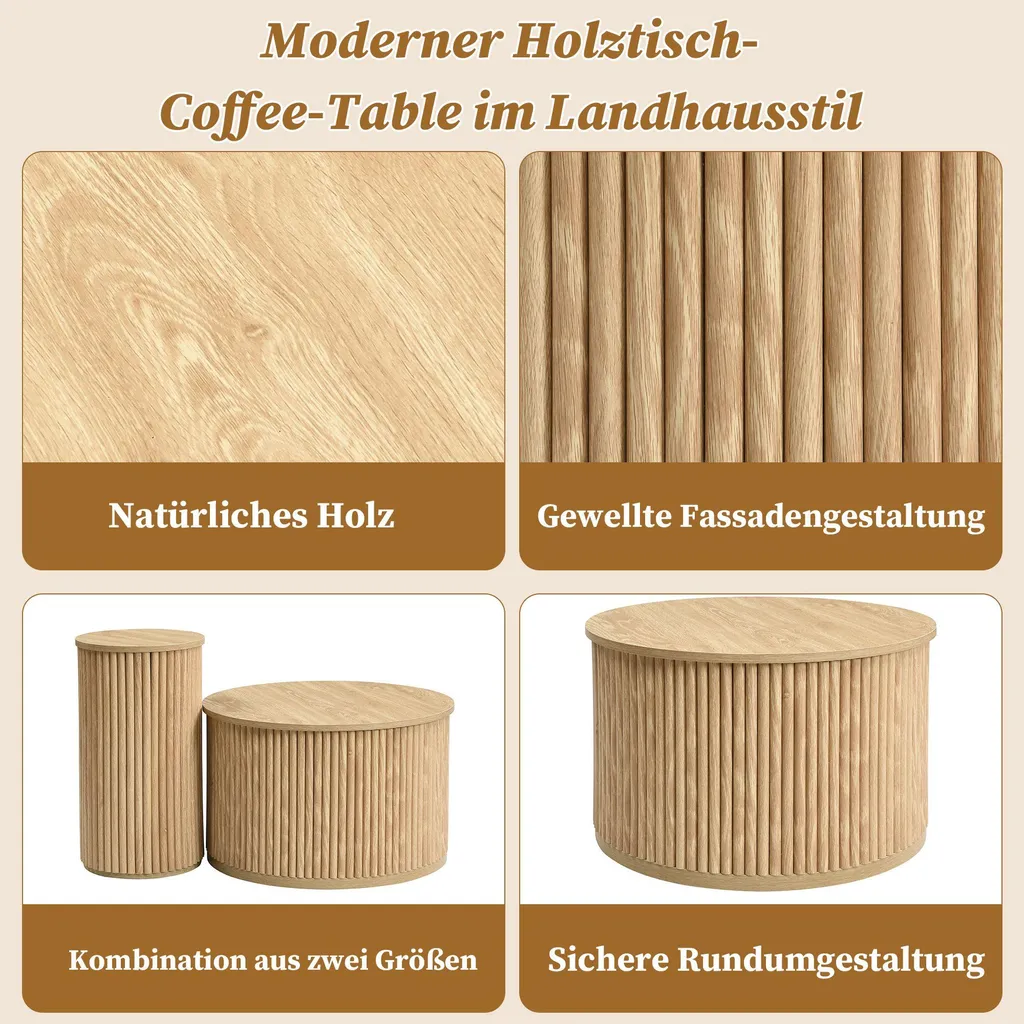 Table basse stable en MDF et bois véritable pour éviter les bascules - 7