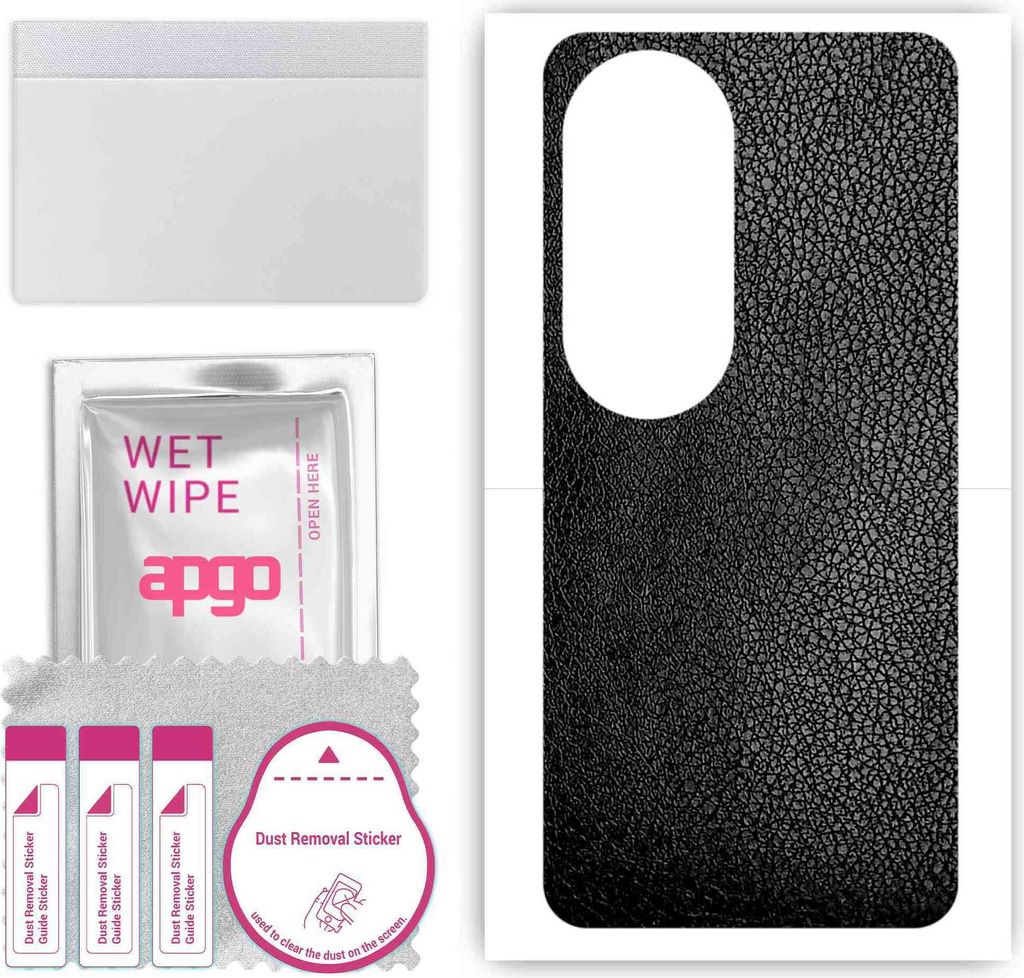 apgo Rückseite Schutzfolie, Skin, kompatibel mit Oppo Reno 10 Pro, Hinten Displayschutzfolie aus Vinylfolie, kratzfest, einfache Montage - Schwarz...