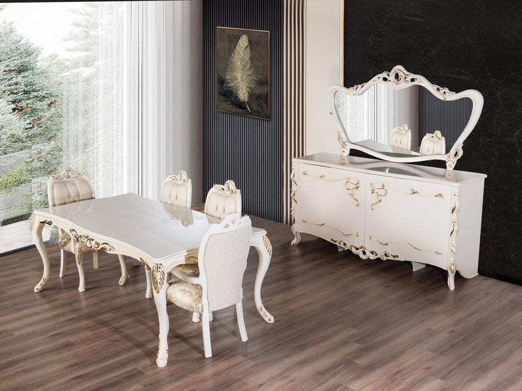 Esszimmer Set Tisch + 4 Stühle Esszimmerstuhl Sets Tische Gruppe Garnitur 5 tlg.