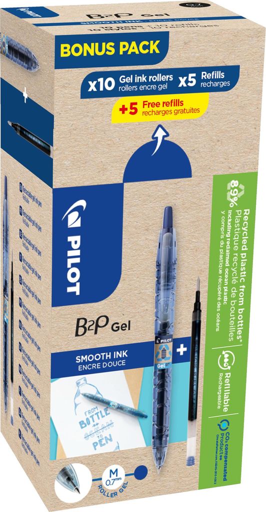 Gelschreiber B2P 2719703G10M 0,7mm blau Set 10+10 Minen Packung mit 12 Stück