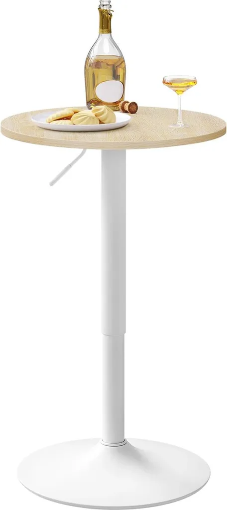 Table mange-debout réglable en hauteur chêne clair pour cuisine et bar - 3