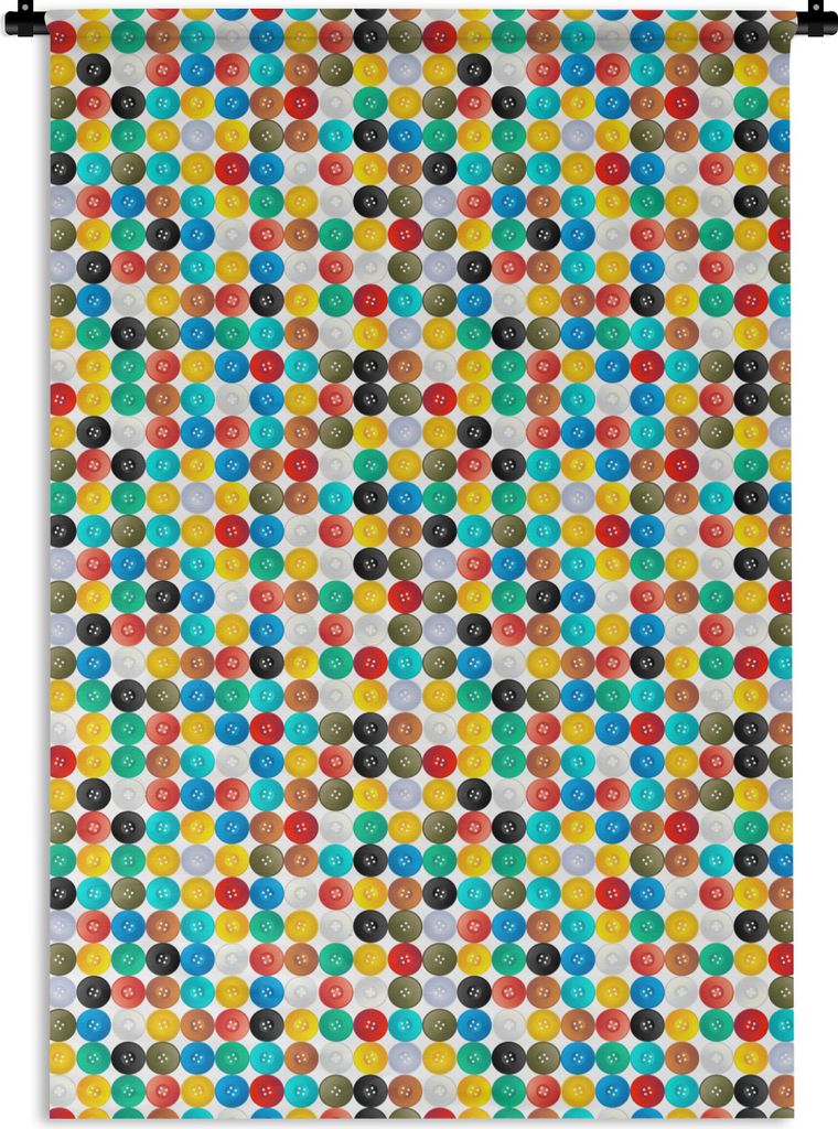 MuchoWow Wandteppich Wandbehang Knöpfe - Regenbogen - Kleidung - Design 120x180 cm Tapisserie Dekoration Wandtuch - Schlafzimmer - Dekorationen ...