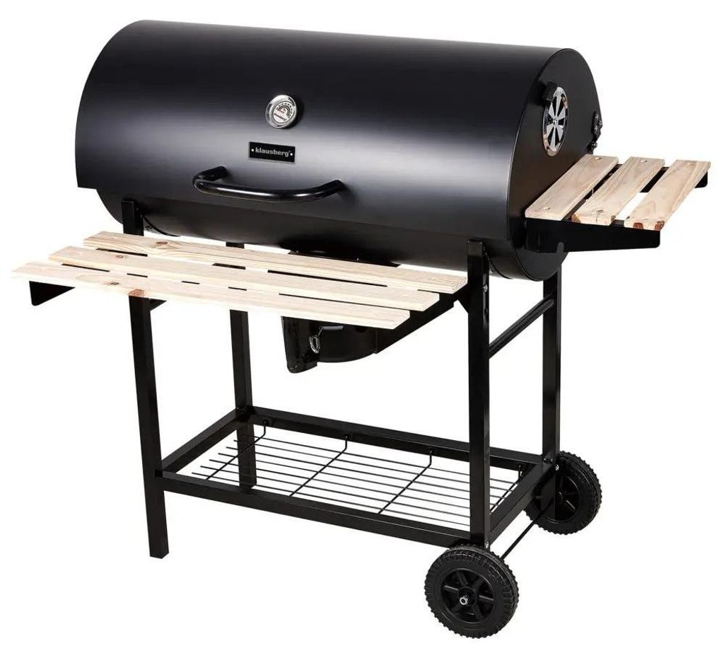 Holzkohlegrill mit Deckel Thermometer Grillfläche 70x35cm KLAUSBERG KB-9033