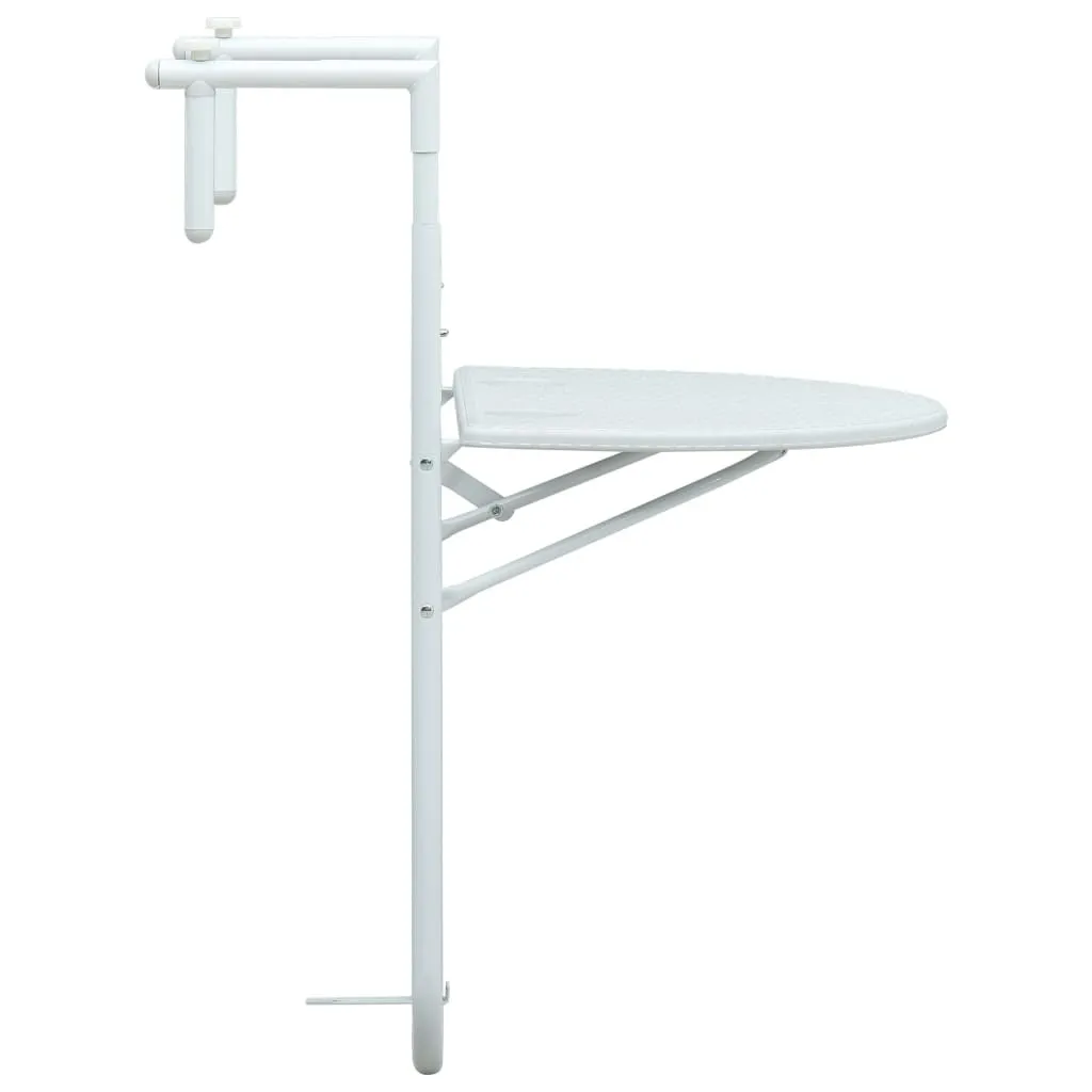 Table de balcon pliable et suspendue blanche pour petits espaces 60cm - 2