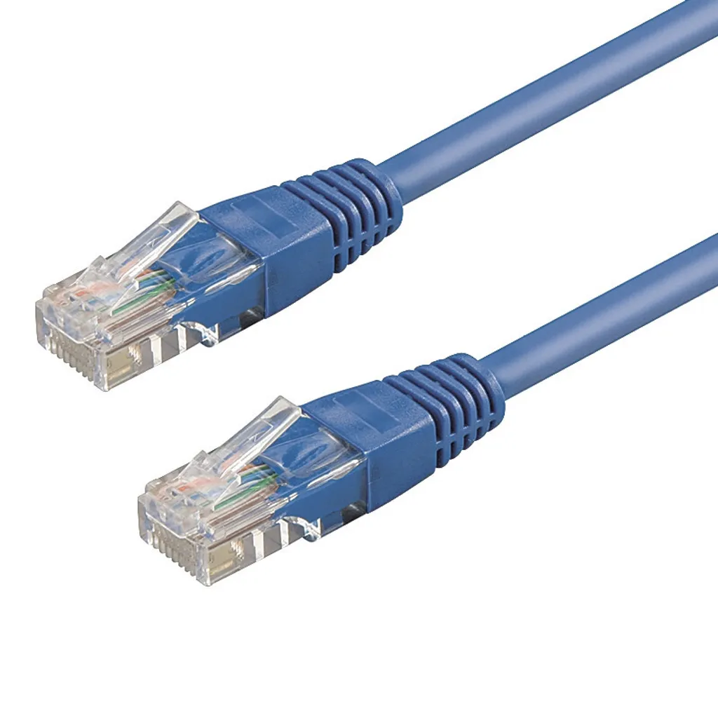 Câble réseau cuivre Cat6 5m haut débit U/UTP bleu pour ordinateur