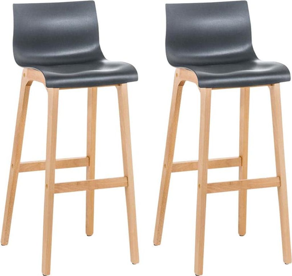 2-teiliges Barhocker-Set - Barhocker - Ergonomischer Sitzkomfort, stilvoller moderner Look | Farbe: Grau