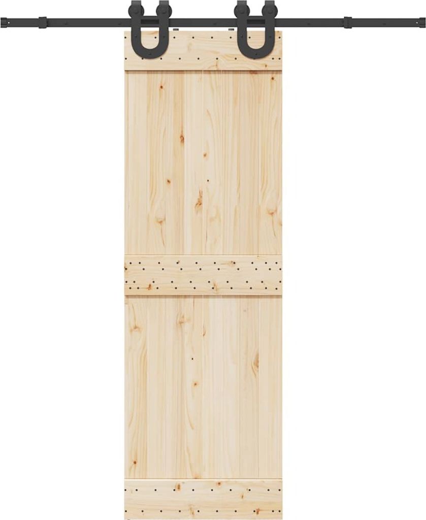 Schiebetürbeschlag-Set 183 cm Stahl Schwarz