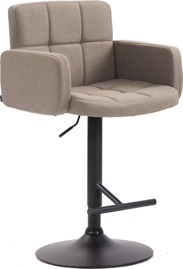 Barhocker HLO-CP69, Stoff schwarz taupe