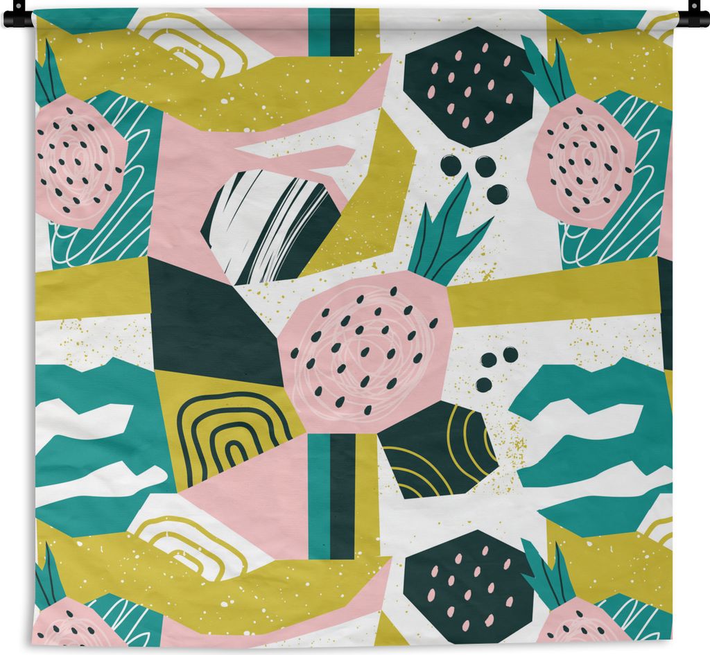 MuchoWow® Wandteppich Wandbehang Erdbeere - Formen - Muster Produktbild 