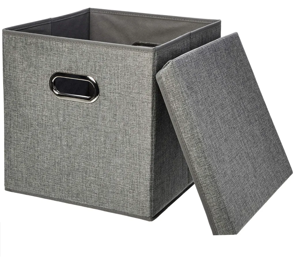 Cubes de rangement pliables en jute - Lot de 2 boîtes robustes 33x33cm