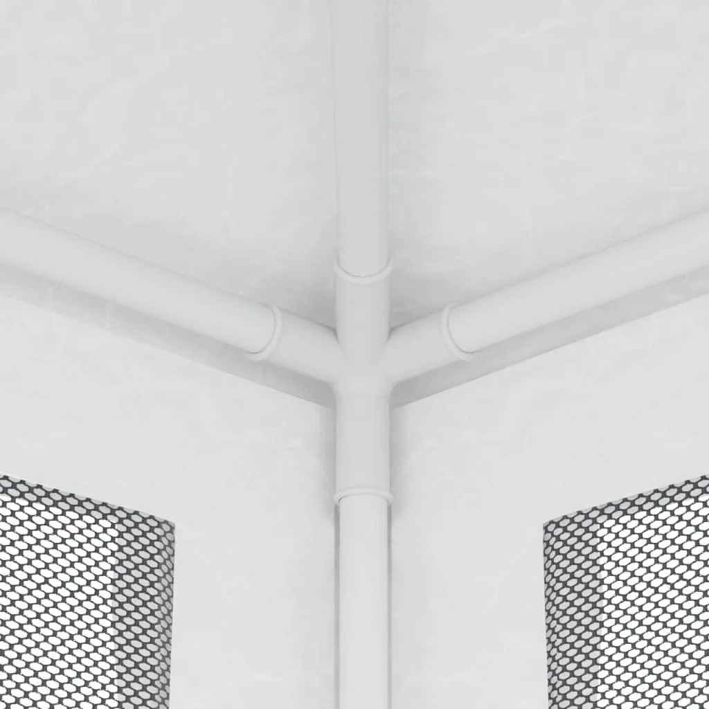 vidaXL Tendone Feste Bianco 250x250 cm - Struttura in Ferro e Rete - 7