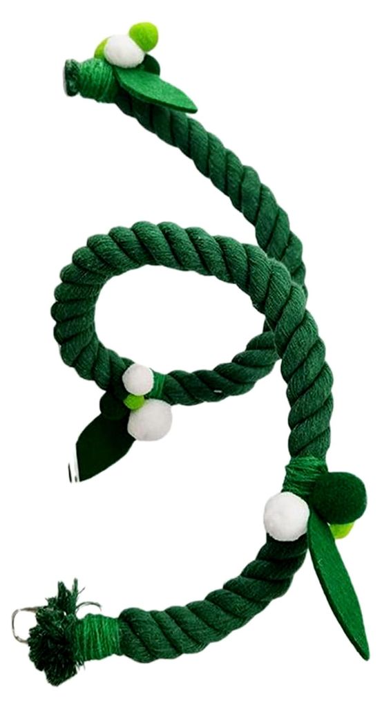 Baumwoll-Vogelseil – grüne flexible Kauspielzeugschaukel für Käfige | Kakadus, Turteltauben, Wellensittiche, Sittiche, Nymphensittiche, Spiel,...