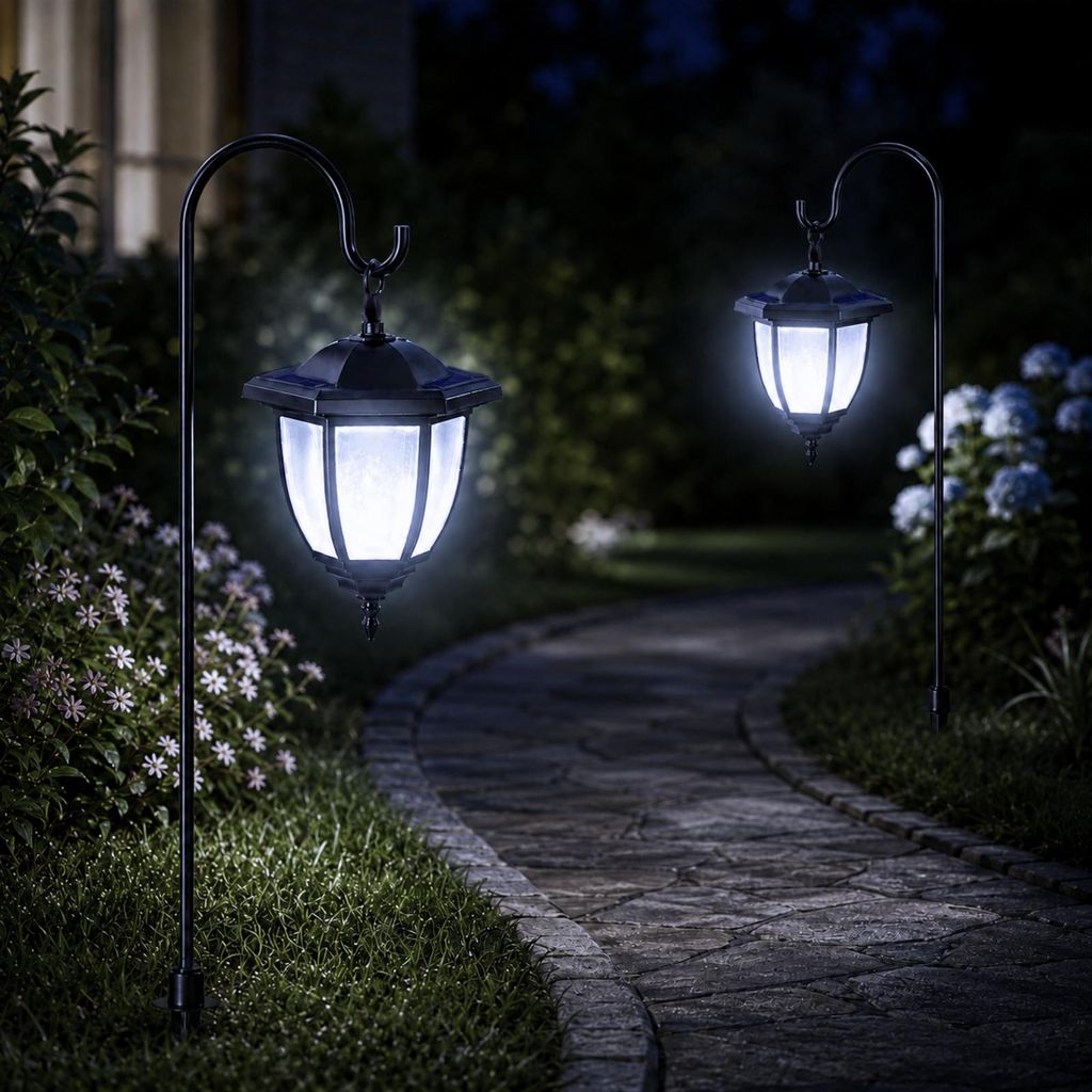 LUMILED, sada 2 ks solárních zahradních luceren s kolíkem Obrázek produktu 