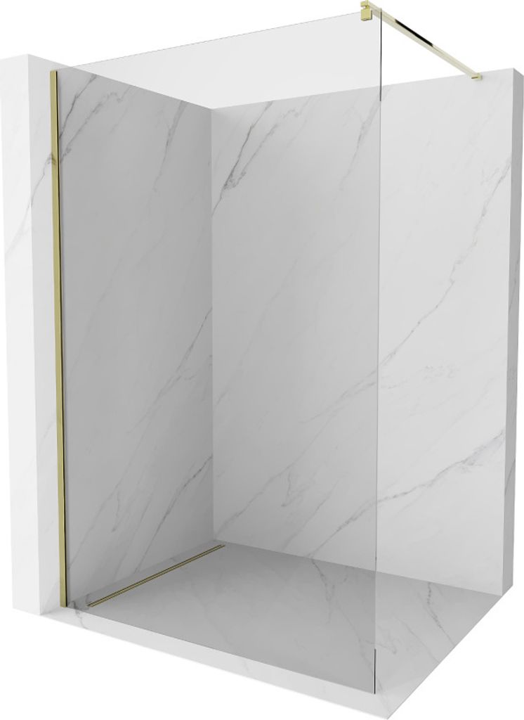 Mexen Kioto Duschwand Walk-in 180 x 200 cm, transparent 8 mm, gold - 800-180-101-50-00