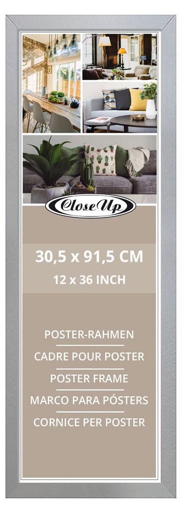 Rám na plakát 30,5 x 91,5 cm stříbrný Obrázek produktu 