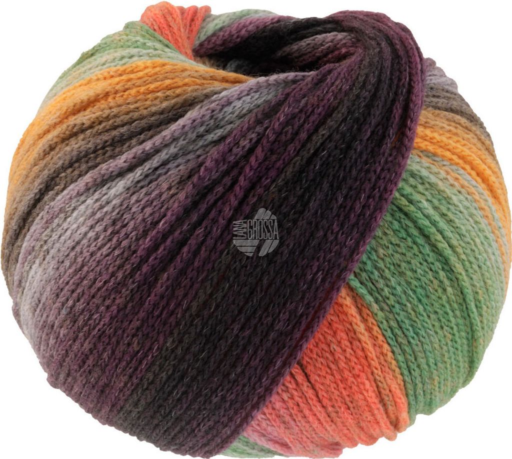 Lana Grossa - Farfalla 0009 orange, mint, grau, grün, Produktbild 