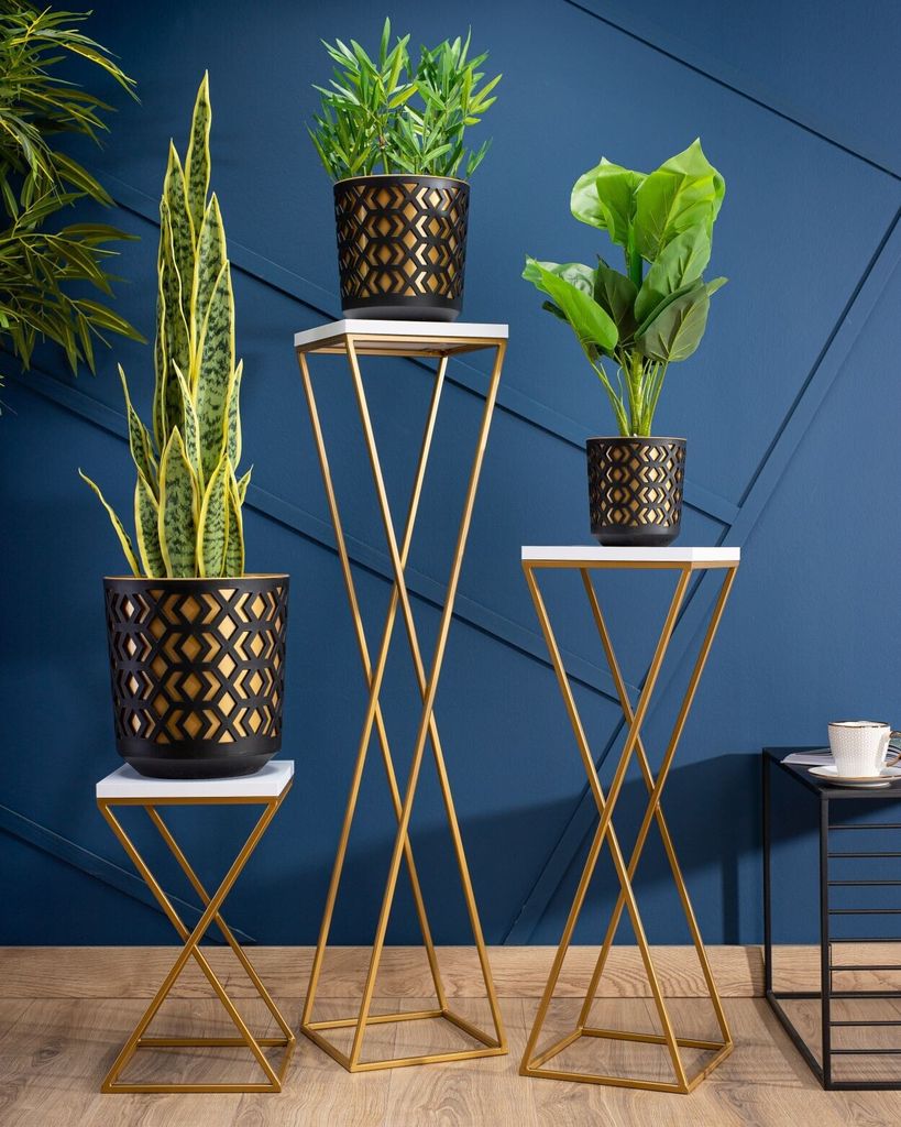 HowHomely Modern Pflanzenständer, Blumenhocker aus Metall Produktbild 9