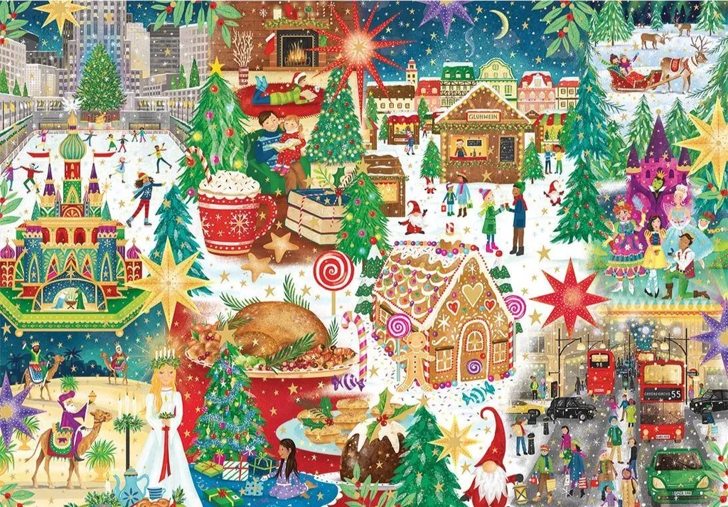 Puzzle Gibsons Noël autour du monde 500 pièces édition spéciale or