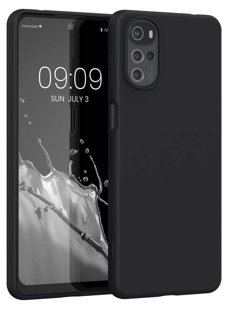 kwmobile Handyhülle für Motorola Moto G22 Hülle - TPU Case - Kabelloses Laden - Schutzhülle Cover in Schwarz matt