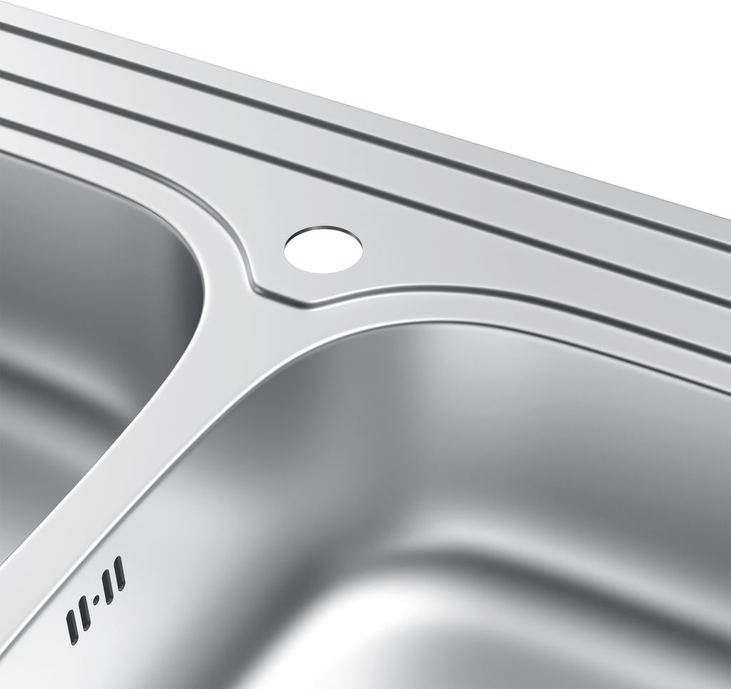 Dvojdřez z oceli Satin Chrome 80X60 Dřez se sifonem Obrázek produktu 3