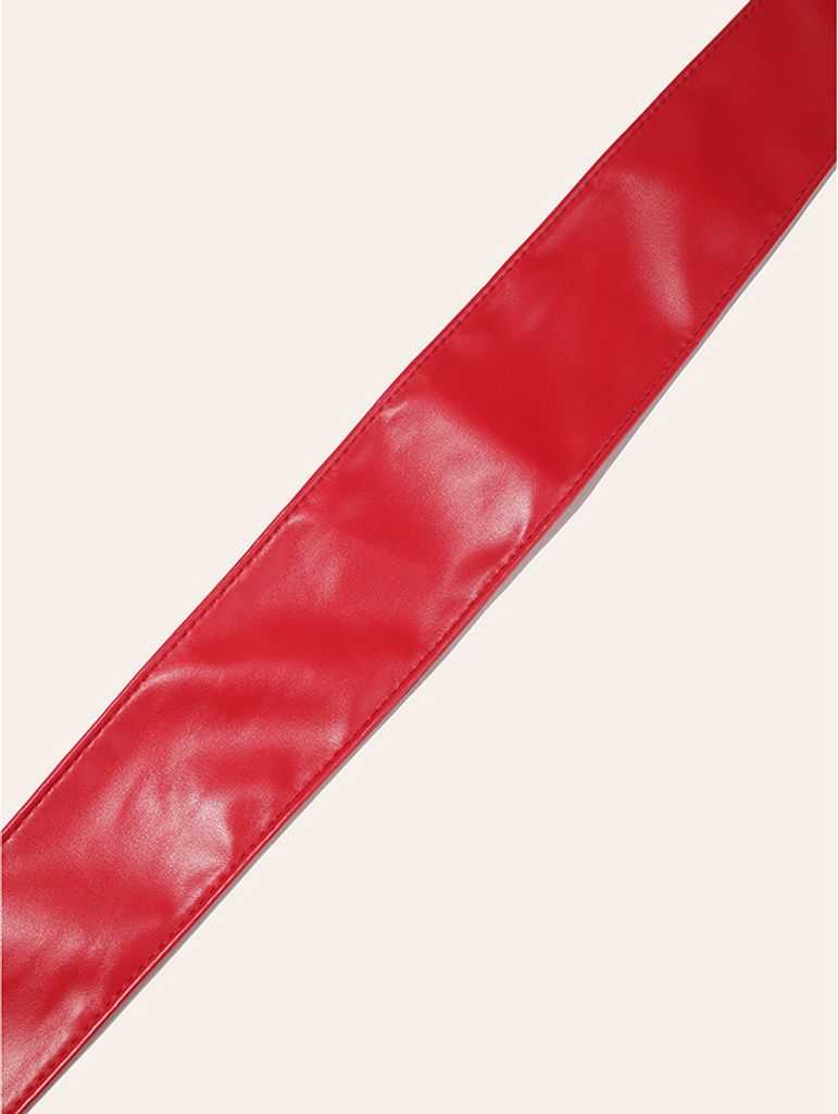 INF Stylischer Kunstleder-Obi-Gürtel, 360 cm Wickelgürtel für Damen Rot
