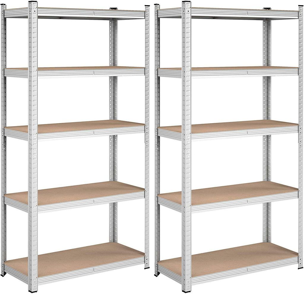 Zestaw 2 Regałów Garażowych 90x40x180cm Srebrny Nośność Zdjęcie produktu 