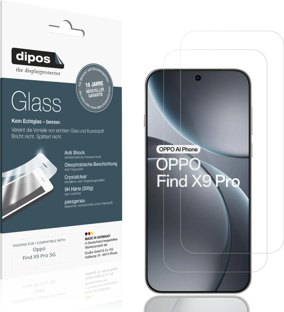 Pellicola 9H Oppo Find X9 Pro 5G dipos: Vetro Flessibile High-Tech