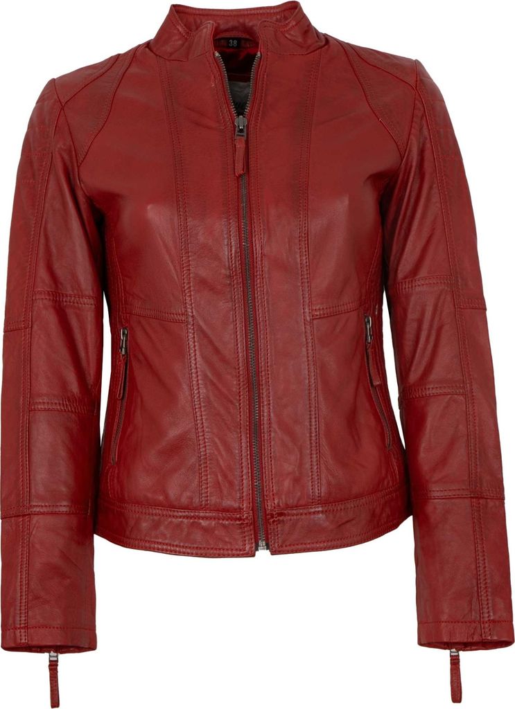7eleven - Damen Lederjacke Lammnappa rot : 38