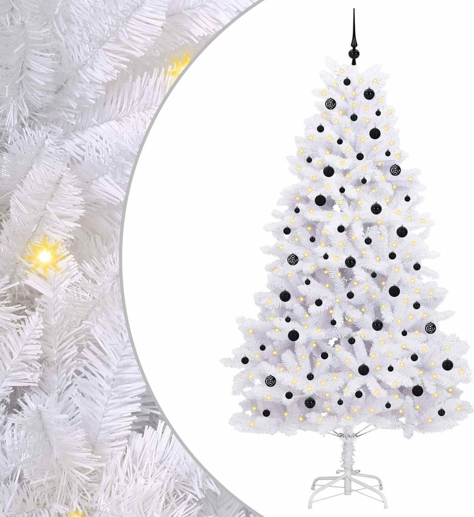 Künstlicher klappbarer Weihnachtsbaum Weiß 240 cm PVC und Stahl