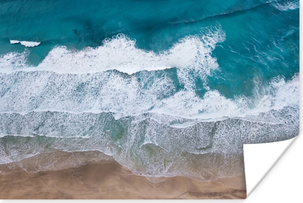 MuchoWow Poster Strand - Meer - Wasser - Blau 180x120 cm - Fotoplakat
