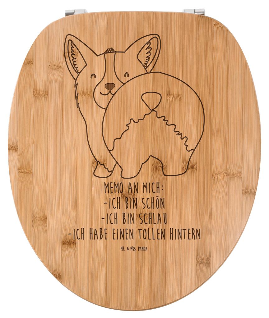 Mr. & Mrs. Panda Klobrille Corgi Po - Transparent - Geschenk, Hund, Süß, Hundebesitzer, WC-Brille, Klodeckel, Toilettendeckel, WC Sitz, Achtsamke...