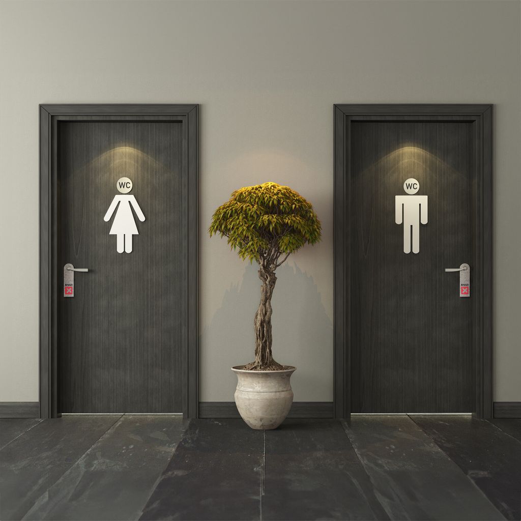 Relaxdays WC Schild, 4er Set, rund, Türschild zum Produktbild 
