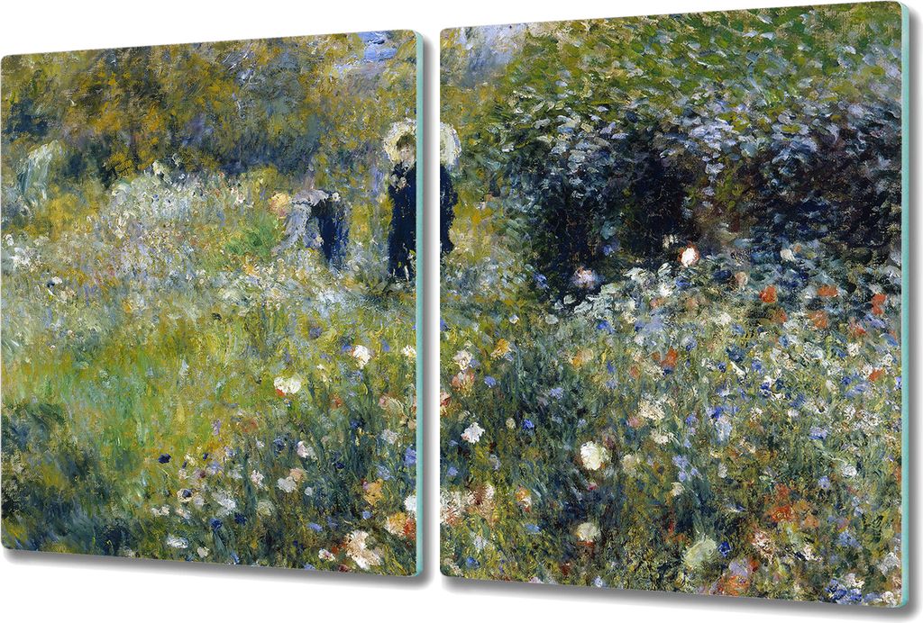 Glas Schneidebrett Herdabdeckplatten Schneideplatten - 2x 40x52 cm - Dame Regenschirm