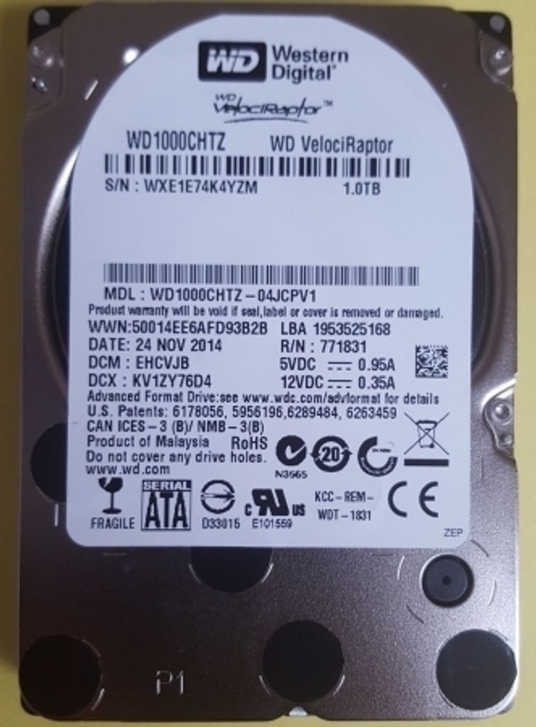 Western Digital VelociRaptor  WD1000CHTZ  1TB SATA 2,5" Produktbild 
