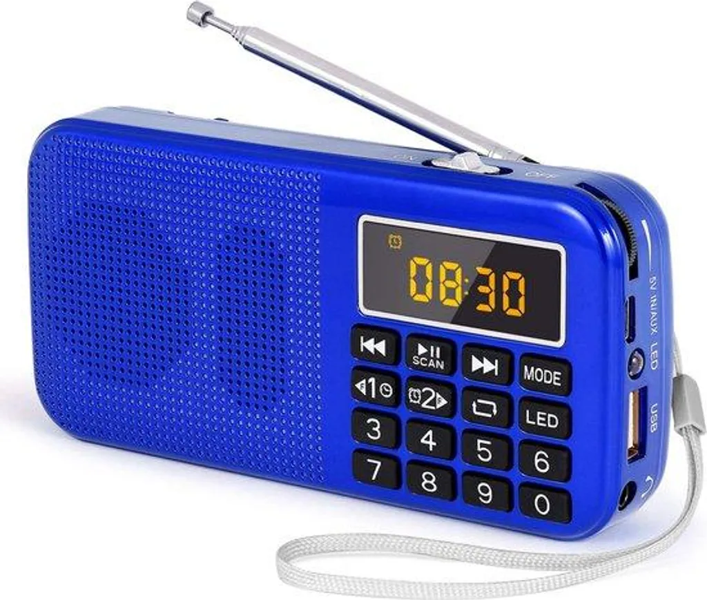 Radio portable analogique FM avec lampe torche et batterie amovible