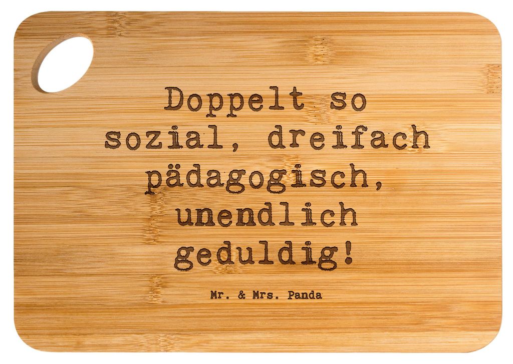 Mr. & Mrs. Panda holzschneidebrett Spruch Sozialpädagogin Power - Transparent - Geschenk, Frühstücksbrettchen, Beratung, Kinderhilfe, Schneidebr...