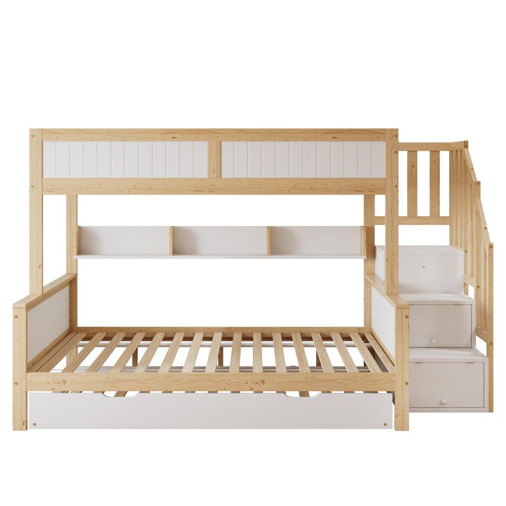 Flieks Etagenbett 90x200 / 120x200cm mit Ausziehbett, Produktbild 