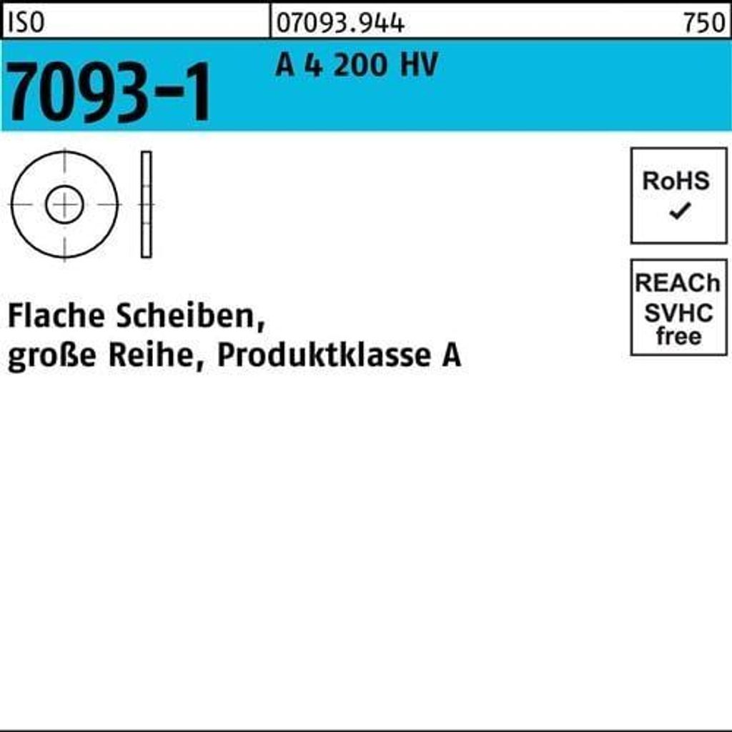 Unterlegscheibe ISO 7093-1 3 A 4 200 HV