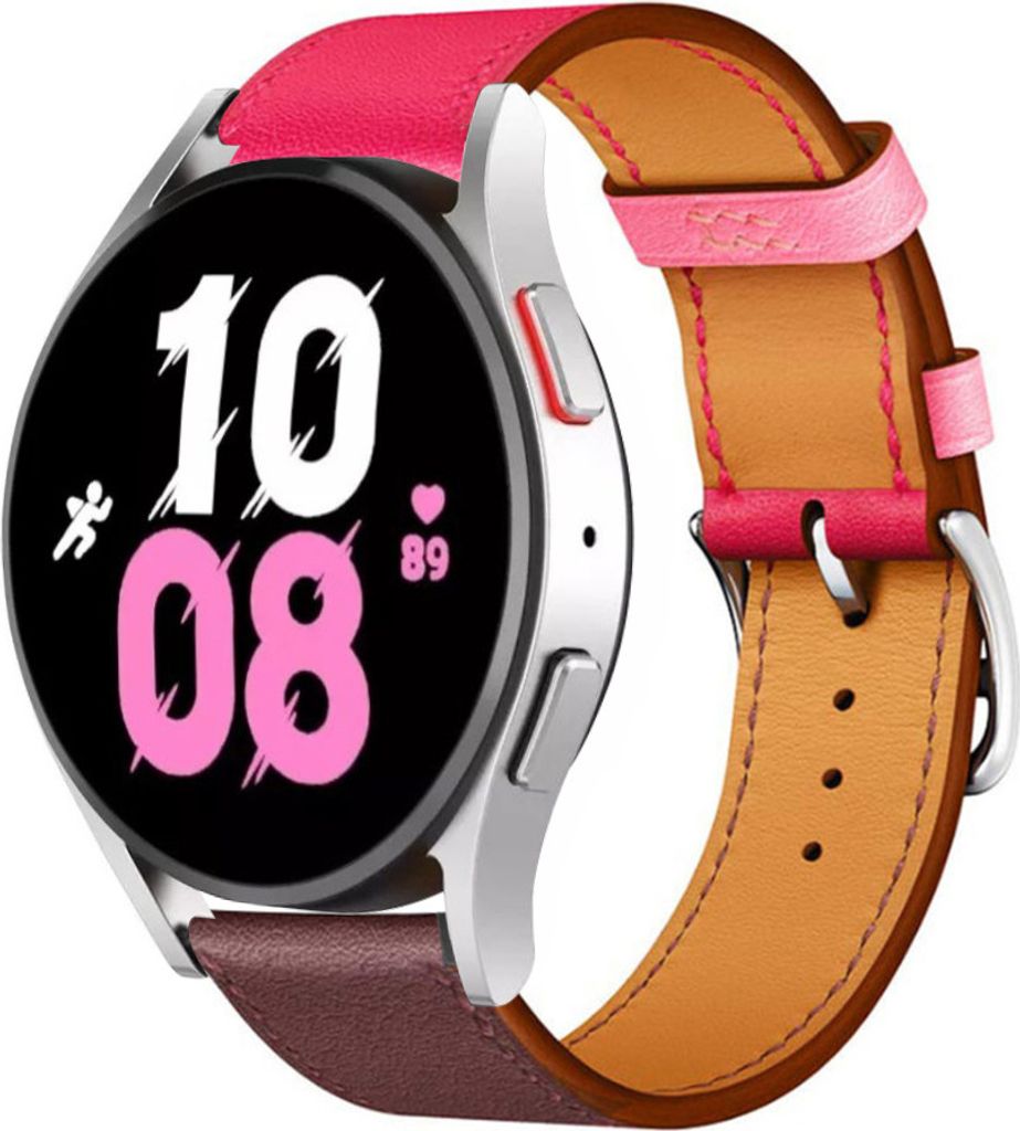 Strap-it Samsung Galaxy Watch 5 - 44mm Lederarmband (Rosa/Rotbraun)