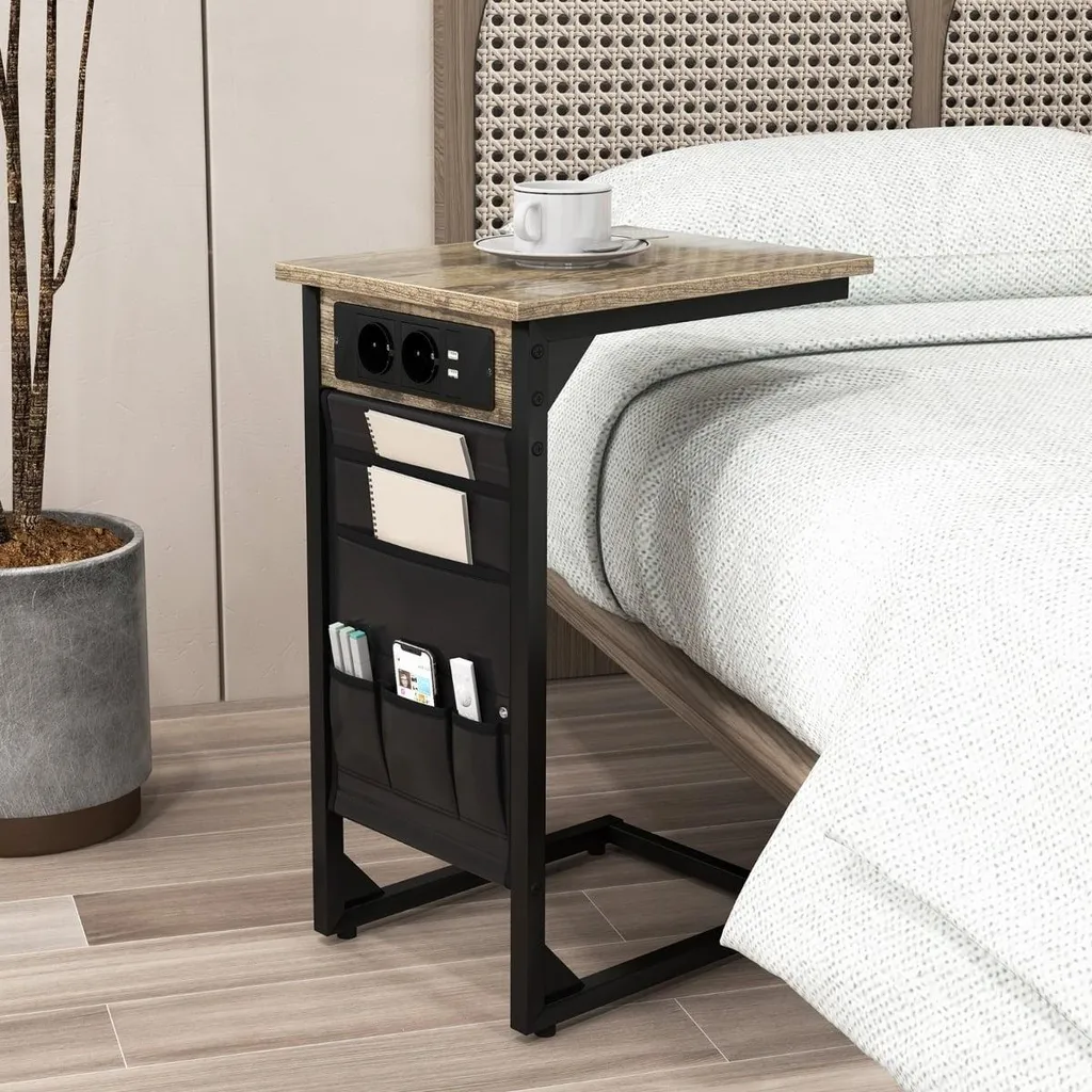 Table de canapé en C idéale pour télétravail avec prise USB - 3