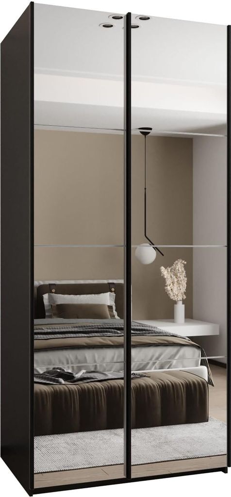 MEBLE KRYSPOL LUX 2 Schrank - 245,5x100x64cm - Schwarz, Weiß, Schwarz