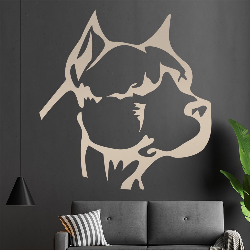 Pitbull Wandtattoo in 6 Größen - Wandaufkleber Wall Sticker - Dekoration, Küche, Wohnzimmer, Schlafzimmer, Badezimmer