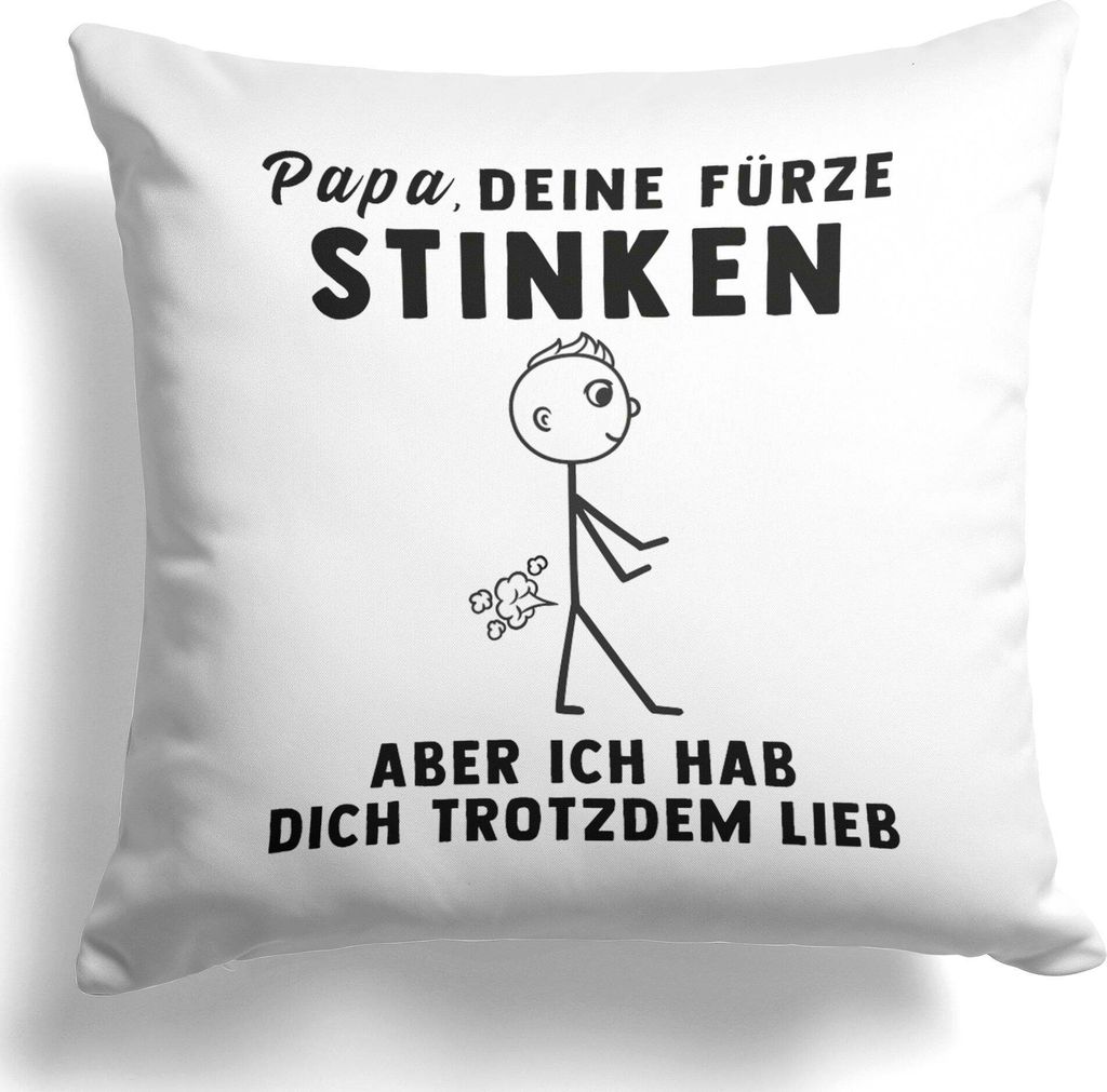 22Feels Papa Geschenk Vater Kissen Deine Fürze Stinken Vatertag Geburtstag Herrentag Weihnachten Deko Männer Dekoration Spruch Geschenkidee Wohnz...