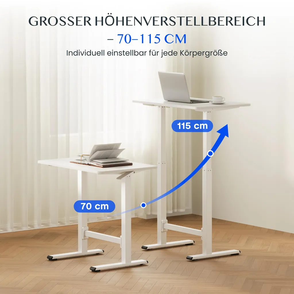 Flexispot Sit-Stand 80x50: Ergonomia Minimalista e Mobile | Bianco - 5