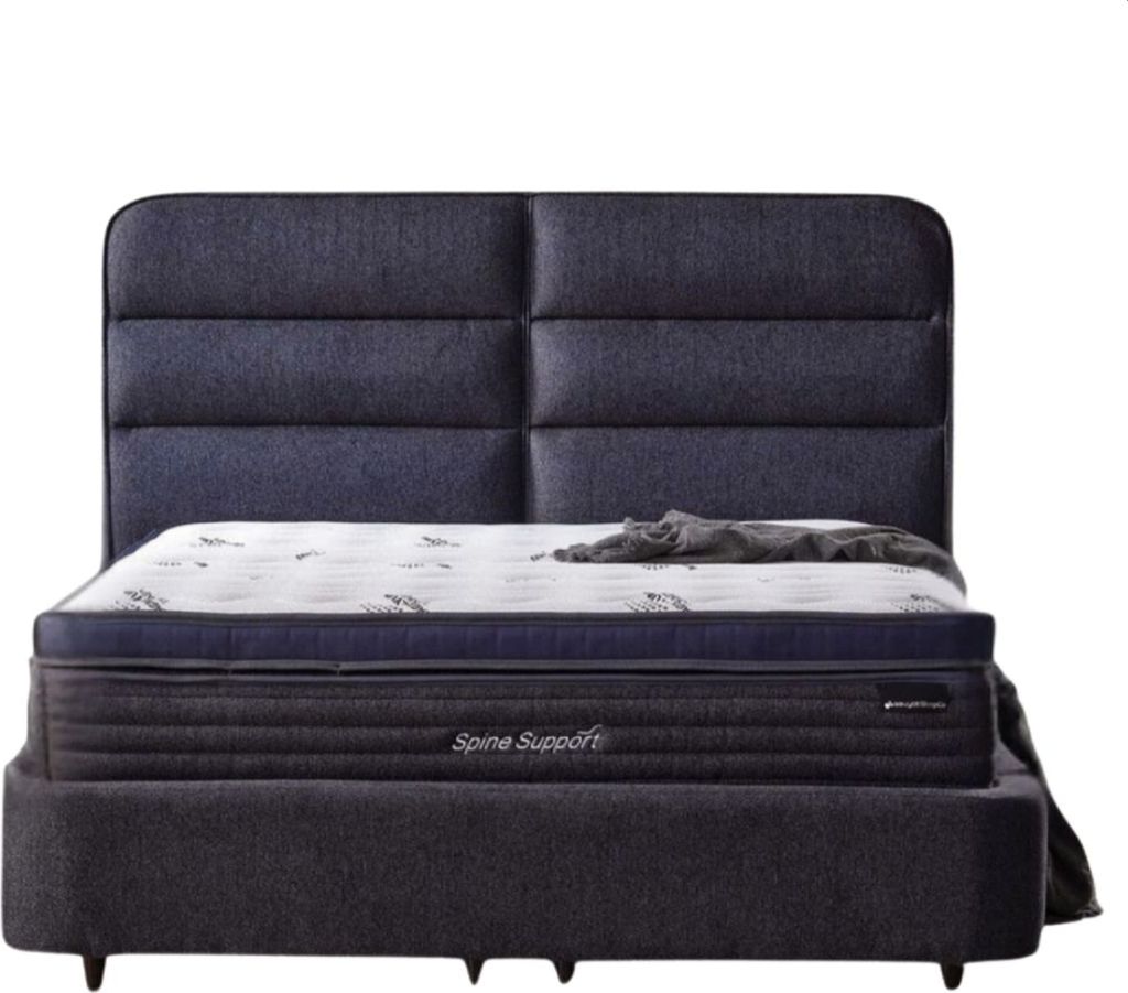 Villa Möbel Bett Set Spine 180x200 Anthrazit, Bett (ohne Matratze), Bett mit Stauraum