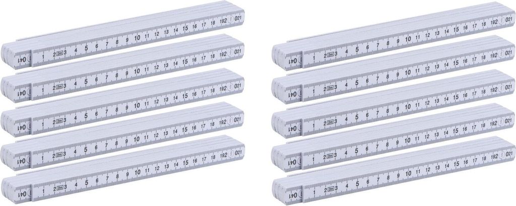 10x Zollstock / Gliedermaßstab / 2m / aus Kunststoff Produktbild 