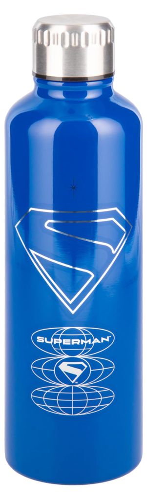 Paladone Superman Trinkflasche aus Metall, offiziell lizenzierte DC Comics Superhelden-Thermoflasche aus Edelstahl, wiederverwendbar, für Schule, ...