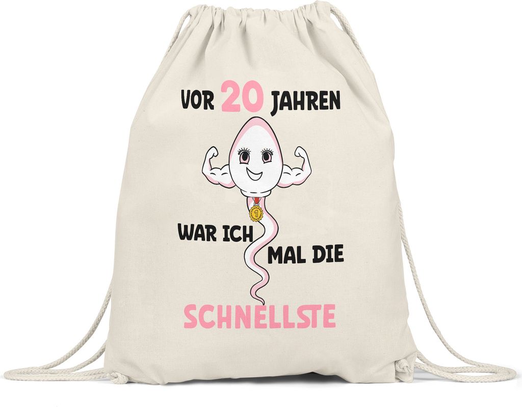 Vor 20 Jahren War Ich Mal Die Schnellste Turnbeutel Gymsack 20. Geburtstag Alles Gute Zum Geburtstag Let's Party Dance